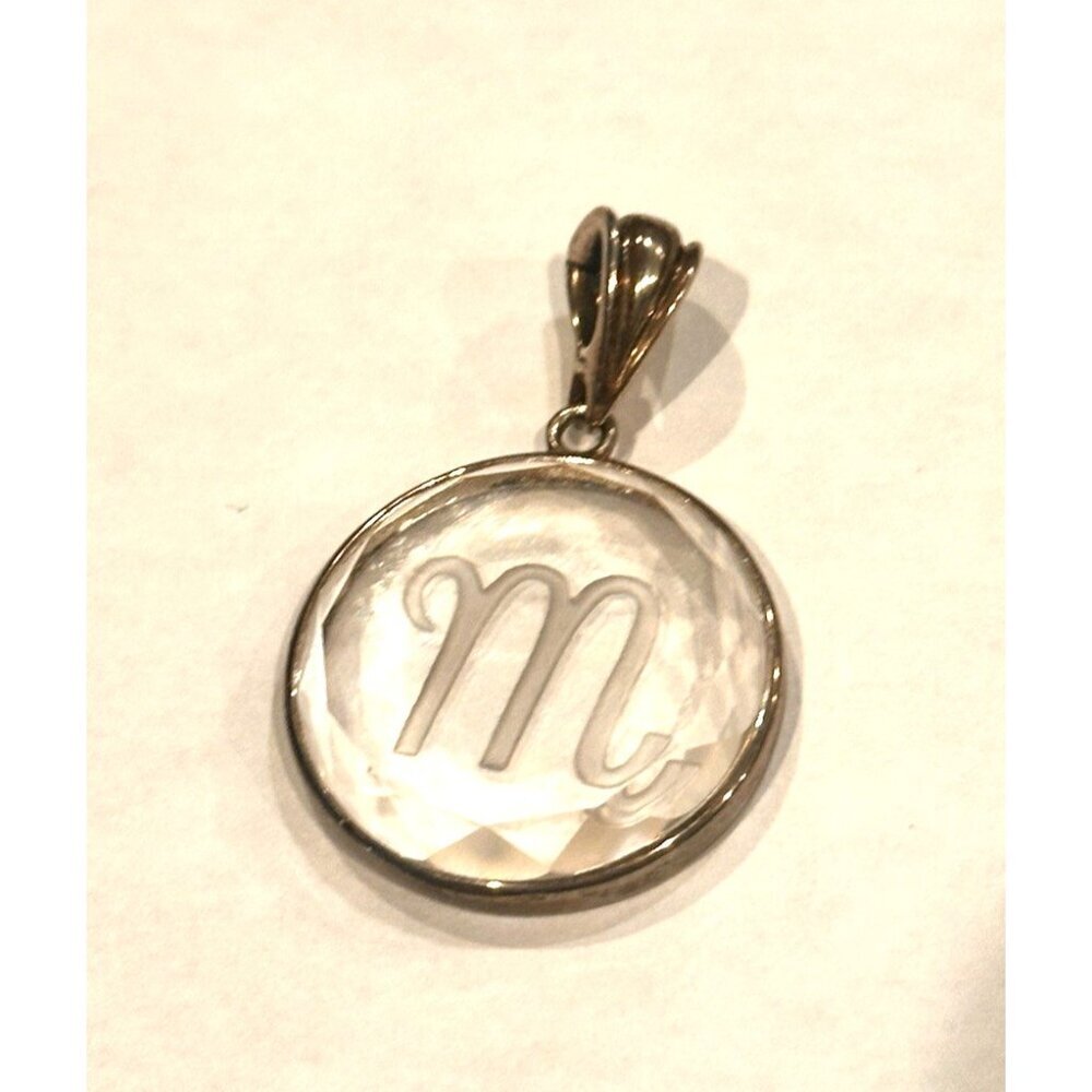 WHITNEY KELLY STERLING SILVER 925 "M" INITIAL CRYSTAL & 2 LEAF PENDANTS LOT EUC - Picture 6 of 8